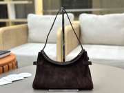 Uubags Medium Chloé Embellished Suede Shoulder Bag In Dark Chocolate 28.5x18x10cm - 6