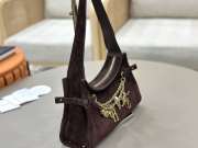 Uubags Medium Chloé Embellished Suede Shoulder Bag In Dark Chocolate 28.5x18x10cm - 4