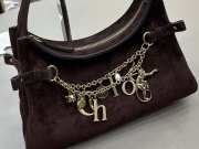 Uubags Medium Chloé Embellished Suede Shoulder Bag In Dark Chocolate 28.5x18x10cm - 2