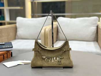 Uubags Small Chloé Embellished Suede Shoulder Bag In Beige 13x24x11cm