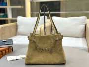 Uubags Large Chloé Embellished Suede Shoulder Bag In Beige 34x25x17cm - 1