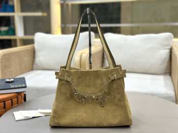 Uubags Large Chloé Embellished Suede Shoulder Bag In Beige 34x25x17cm