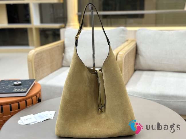 Uubags Chloe large Marcie hobo bag in beige suede leather 36x29x10cm - 1