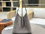 Uubags Chloe large Marcie hobo bag in grey suede leather 36x29x10cm - 1