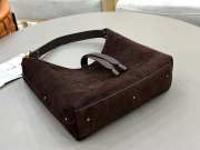 Uubags Chloe medium Marcie hobo bag in dark chocolate suede leather 28x21x10cm - 4