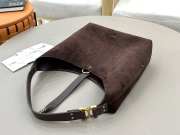 Uubags Chloe medium Marcie hobo bag in dark chocolate suede leather 28x21x10cm - 2