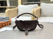 Uubags Chloe mini Marcie shoulder bag in dark chocolate suede leather 25x15x7cm - 1