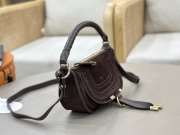 Uubags Chloe mini Marcie shoulder bag in dark chocolate suede leather 25x15x7cm - 5