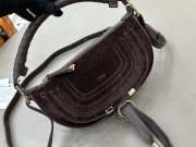 Uubags Chloe mini Marcie shoulder bag in dark chocolate suede leather 25x15x7cm - 4