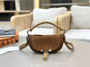 Uubags Chloe mini Marcie shoulder bag in brown suede leather 25x15x7cm - 1