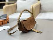 Uubags Chloe mini Marcie shoulder bag in brown suede leather 25x15x7cm - 5