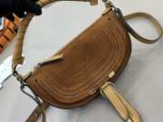 Uubags Chloe mini Marcie shoulder bag in brown suede leather 25x15x7cm - 3
