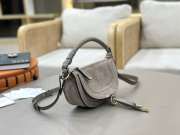Uubags Chloe mini Marcie shoulder bag in grey suede leather 25x15x7cm - 6