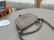 Uubags Chloe mini Marcie shoulder bag in grey suede leather 25x15x7cm - 4