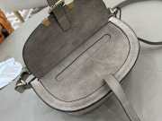 Uubags Chloe mini Marcie shoulder bag in grey suede leather 25x15x7cm - 3