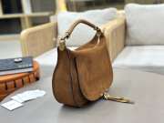 Uubags Chloe small Marcie shoulder bag in brown suede leather 37x25x9.5cm - 6