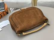 Uubags Chloe small Marcie shoulder bag in brown suede leather 37x25x9.5cm - 5