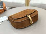 Uubags Chloe small Marcie shoulder bag in brown suede leather 37x25x9.5cm - 4