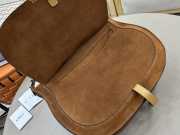 Uubags Chloe small Marcie shoulder bag in brown suede leather 37x25x9.5cm - 2