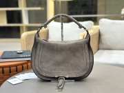 Uubags Chloe small Marcie shoulder bag in grey suede leather 37x25x9.5cm - 1