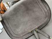 Uubags Chloe small Marcie shoulder bag in grey suede leather 37x25x9.5cm - 3