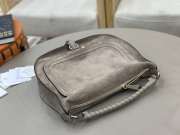Uubags Chloe small Marcie shoulder bag in grey suede leather 37x25x9.5cm - 4