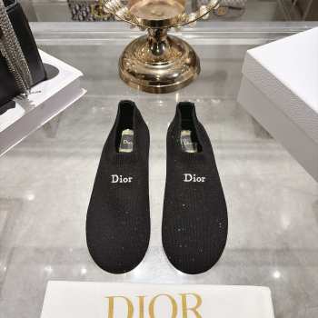 Uubags Dior Knit Flat Black Knit Embroidered 