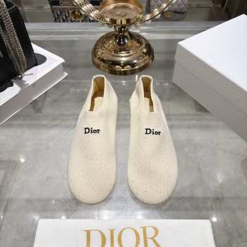 Uubags Dior Knit Flat White Knit Embroidered