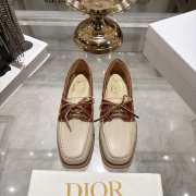 Uubags Dior Rive Boat Shoe Beige and New Marron Calfskin - 1
