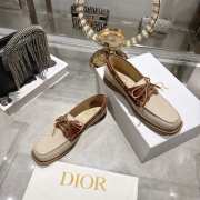 Uubags Dior Rive Boat Shoe Beige and New Marron Calfskin - 5