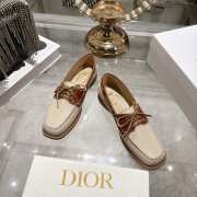Uubags Dior Rive Boat Shoe Beige and New Marron Calfskin - 3