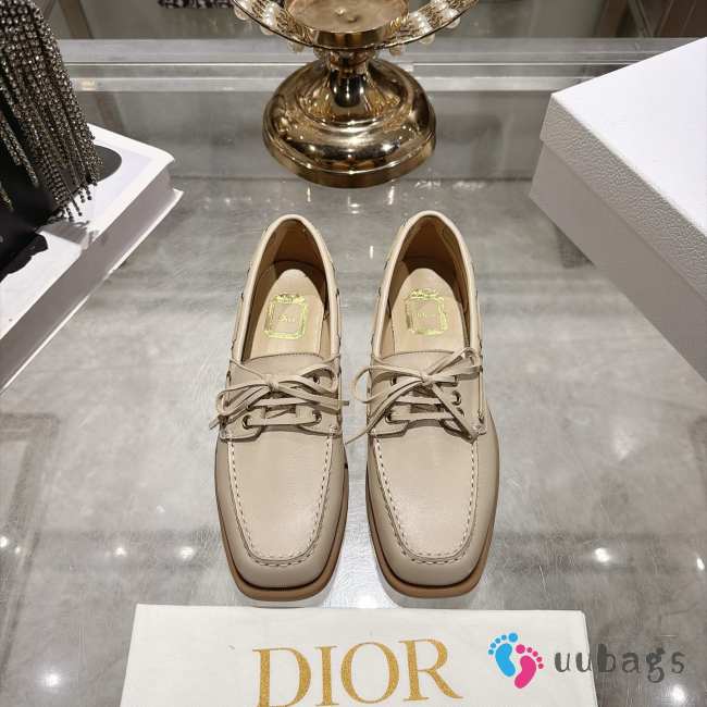 Uubags Dior Rive Boat Shoe White Calfskin - 1