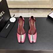 Uubags Chanel Mary Janes shoes crocodile-embossed crumpled laminated lambskin in pink & dark burgundy 8.5cm - 3
