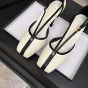 Uubags Chanel Mary Janes shoes sheepskin in white & black 8.5cm - 5