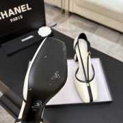 Uubags Chanel Mary Janes shoes sheepskin in white & black 8.5cm - 2