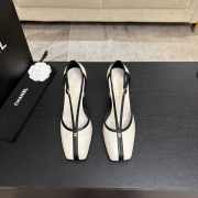 Uubags Chanel Mary Janes shoes sheepskin in white & black 8.5cm - 6