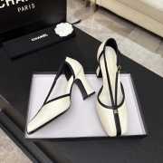 Uubags Chanel Mary Janes shoes sheepskin in white & black 8.5cm - 4