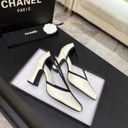 Uubags Chanel Mary Janes shoes sheepskin in white & black 8.5cm - 3