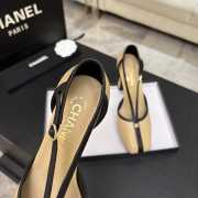 Uubags Chanel Mary Janes shoes sheepskin in beige & black 8.5cm - 6