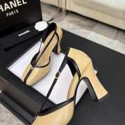 Uubags Chanel Mary Janes shoes sheepskin in beige & black 8.5cm - 4