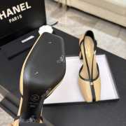Uubags Chanel Mary Janes shoes sheepskin in beige & black 8.5cm - 3