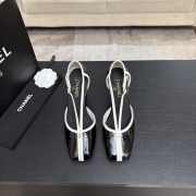 Uubags Chanel Mary Janes shoes glossy calfskin in white & black 8.5cm - 6