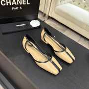 Uubags Chanel Mary Janes shoes sheepskin in beige & black 1cm - 1