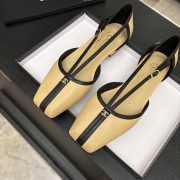 Uubags Chanel Mary Janes shoes sheepskin in beige & black 1cm - 4