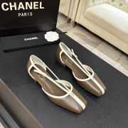 Uubags Chanel Mary Janes shoes sheepskin in khaki brown & white 1cm - 1