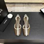 Uubags Chanel Mary Janes shoes sheepskin in khaki brown & white 1cm - 6