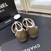 Uubags Chanel Mary Janes shoes sheepskin in khaki brown & white 1cm - 4