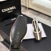 Uubags Chanel Mary Janes shoes sheepskin in khaki brown & white 1cm - 2