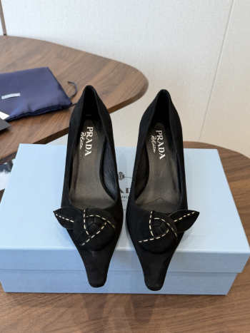 Uubags Prada Suede Pumps In Black 5cm