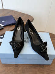 Uubags Prada Suede Pumps In Black 5cm - 4